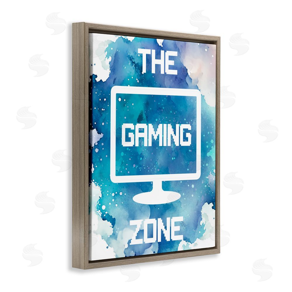 Marcus Prime Gaming Zone Moniter Brown Floating Frame Canvas Wall Art Print
