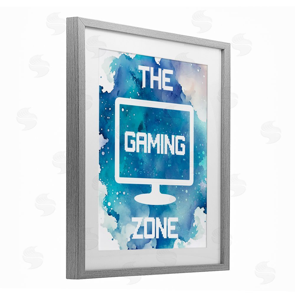 Marcus Prime Gaming Zone Moniter Gray Framed Print Under Glass Wall Art