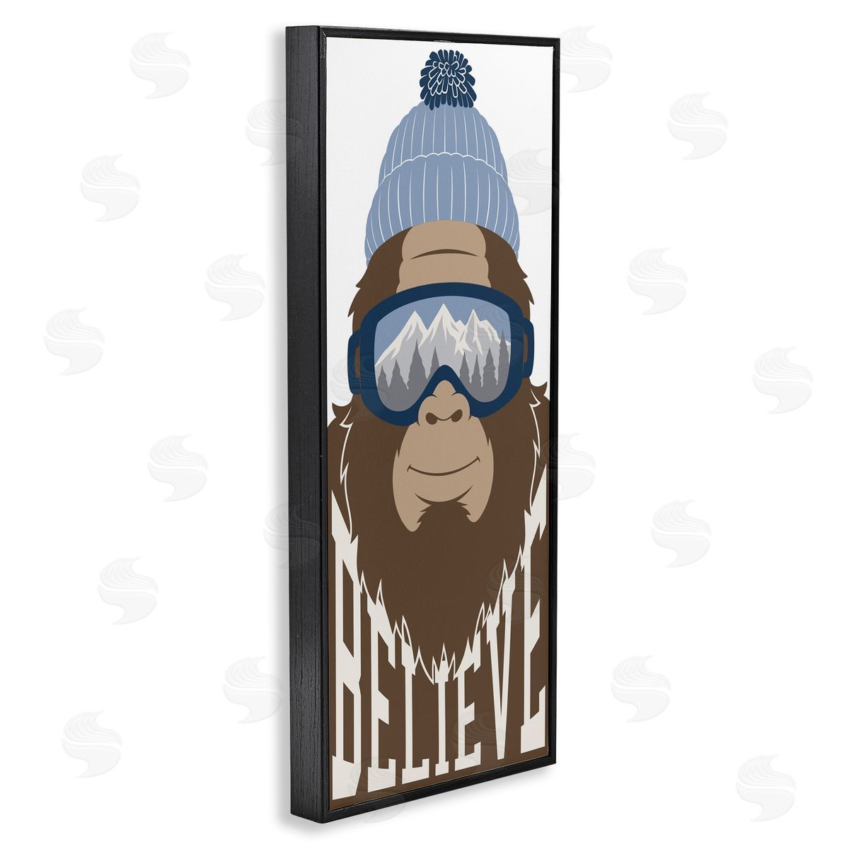 Marcus Prime Believe Winter Bigfoot Black Framed Giclee Print Wall Art