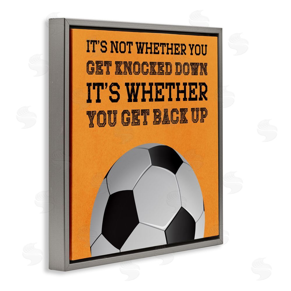 Marcus Prime Whether You Get Back Up Gray Floating Frame Canvas Wall Art Print