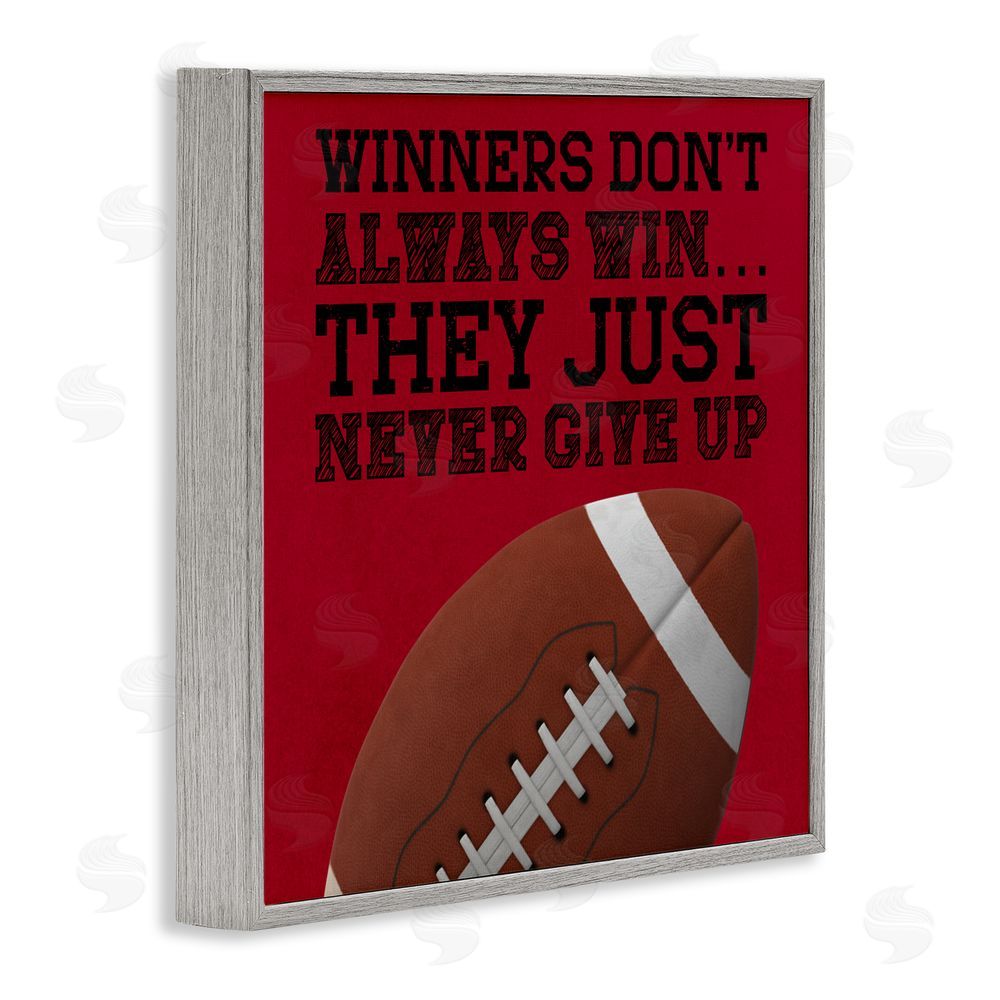 Marcus Prime Winners Never Give Up Gray Framed Giclee Print Wall Art