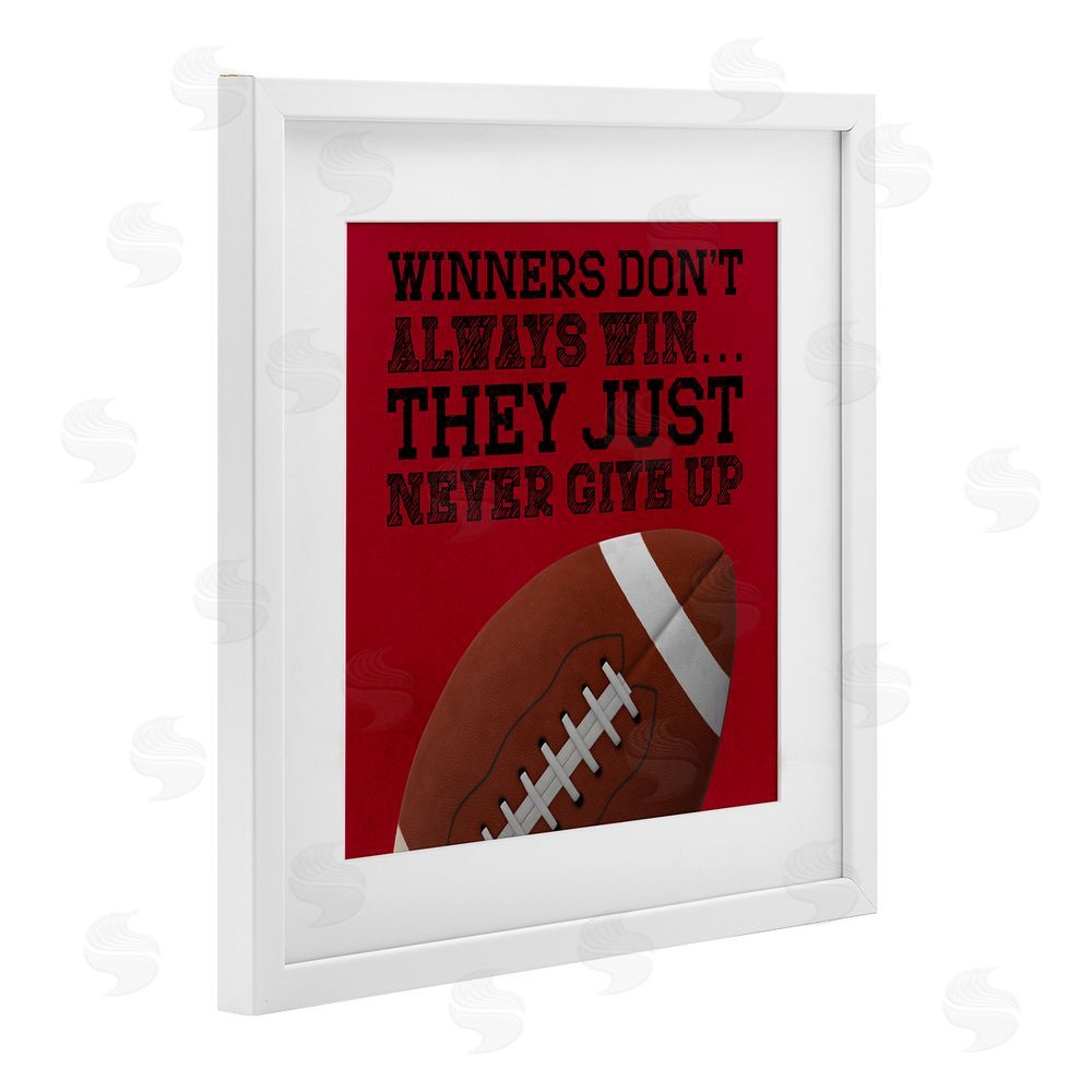 Marcus Prime Winners Never Give Up White Framed Print Under Glass Wall Art
