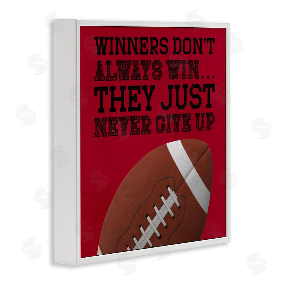 Marcus Prime Winners Never Give Up White Framed Giclee Print Wall Art