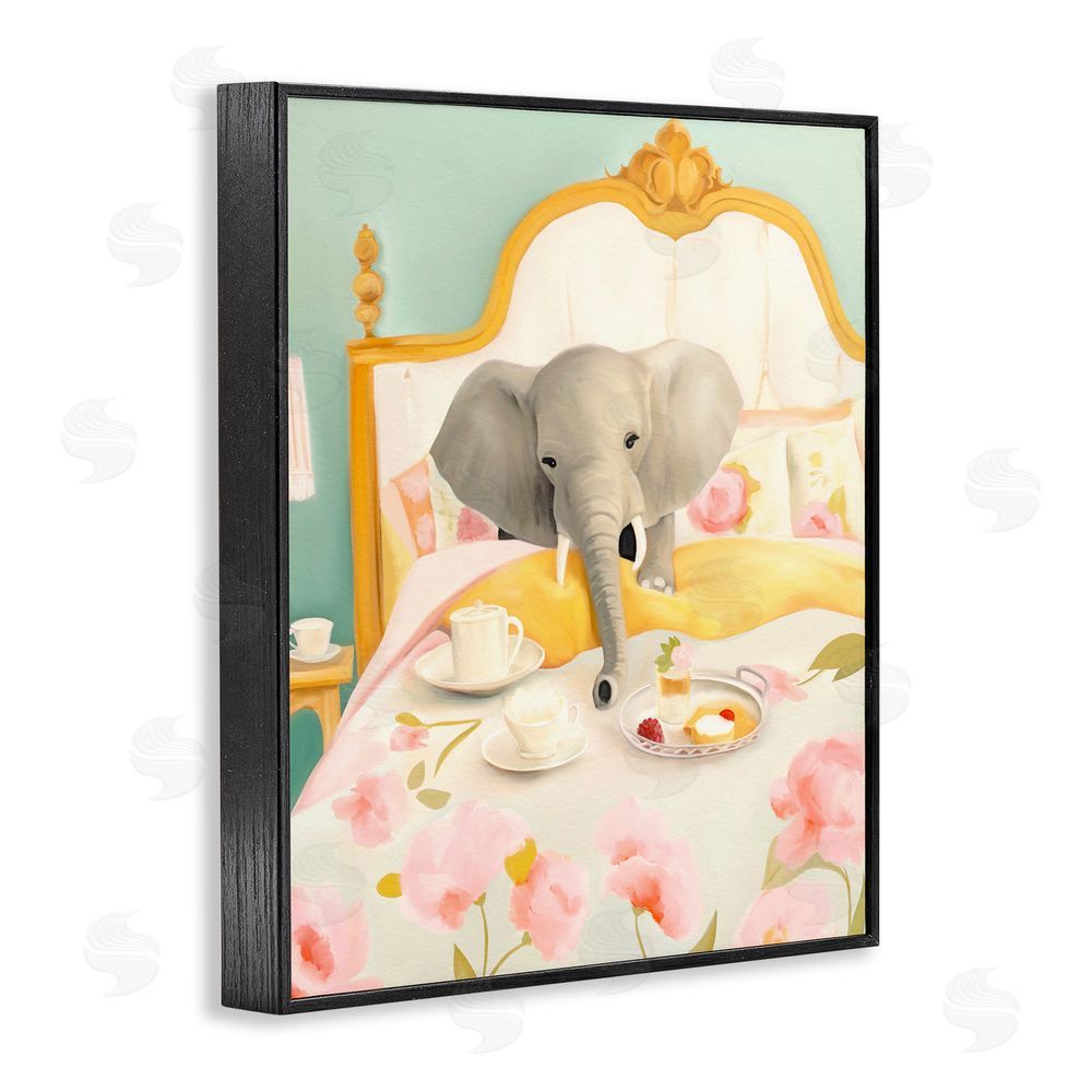 Leah Straatsma Breakfast in Bed Elephant Black Framed Giclee Print Wall Art