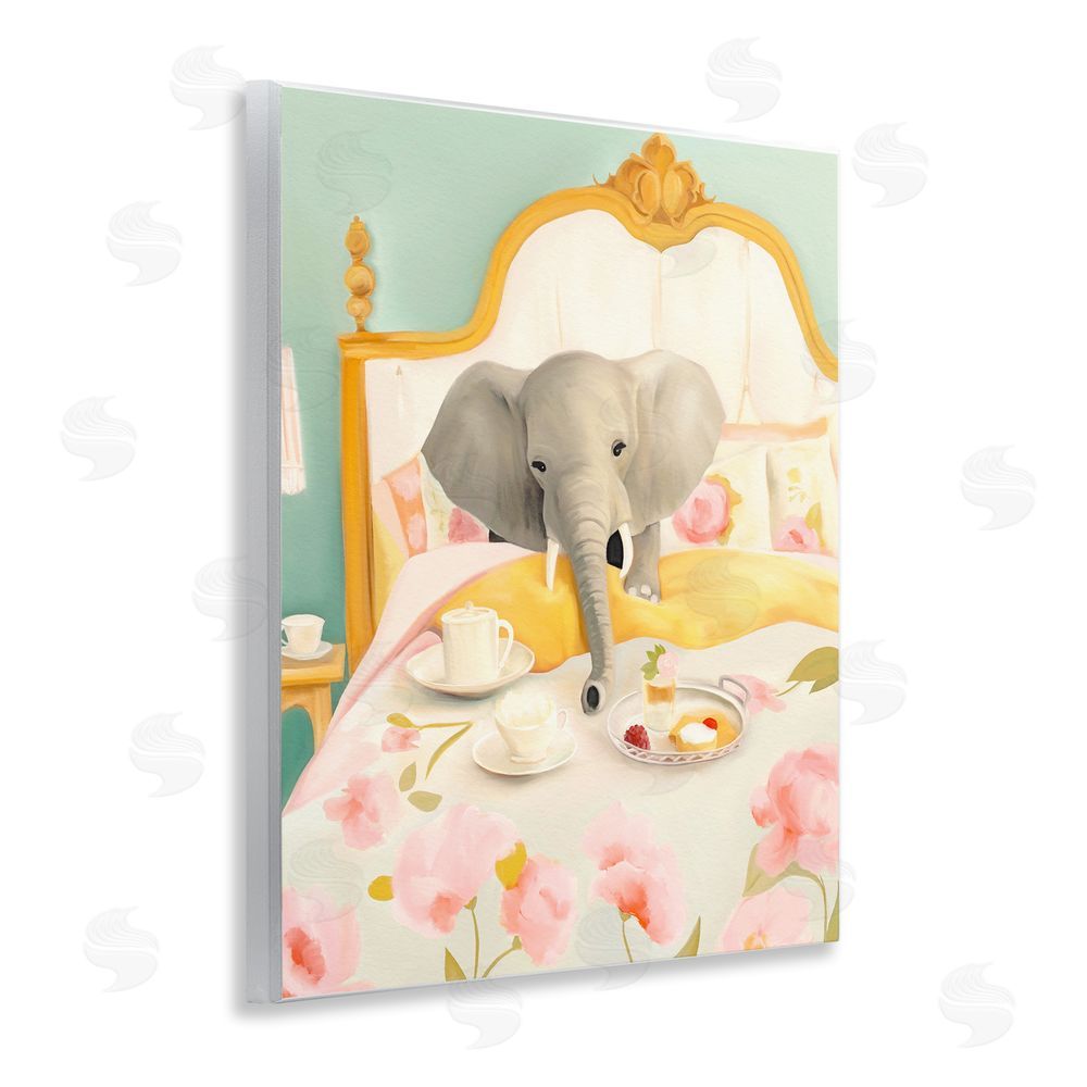 Leah Straatsma Breakfast in Bed Elephant Wooden Wall Plaque Art Print