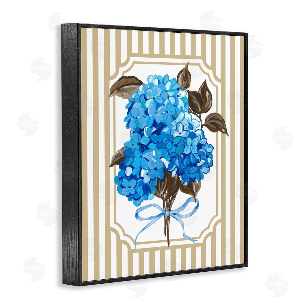 Adonna Ebrahimi Blue Hydrangea Blossom Bow Black Framed Giclee Print Wall Art