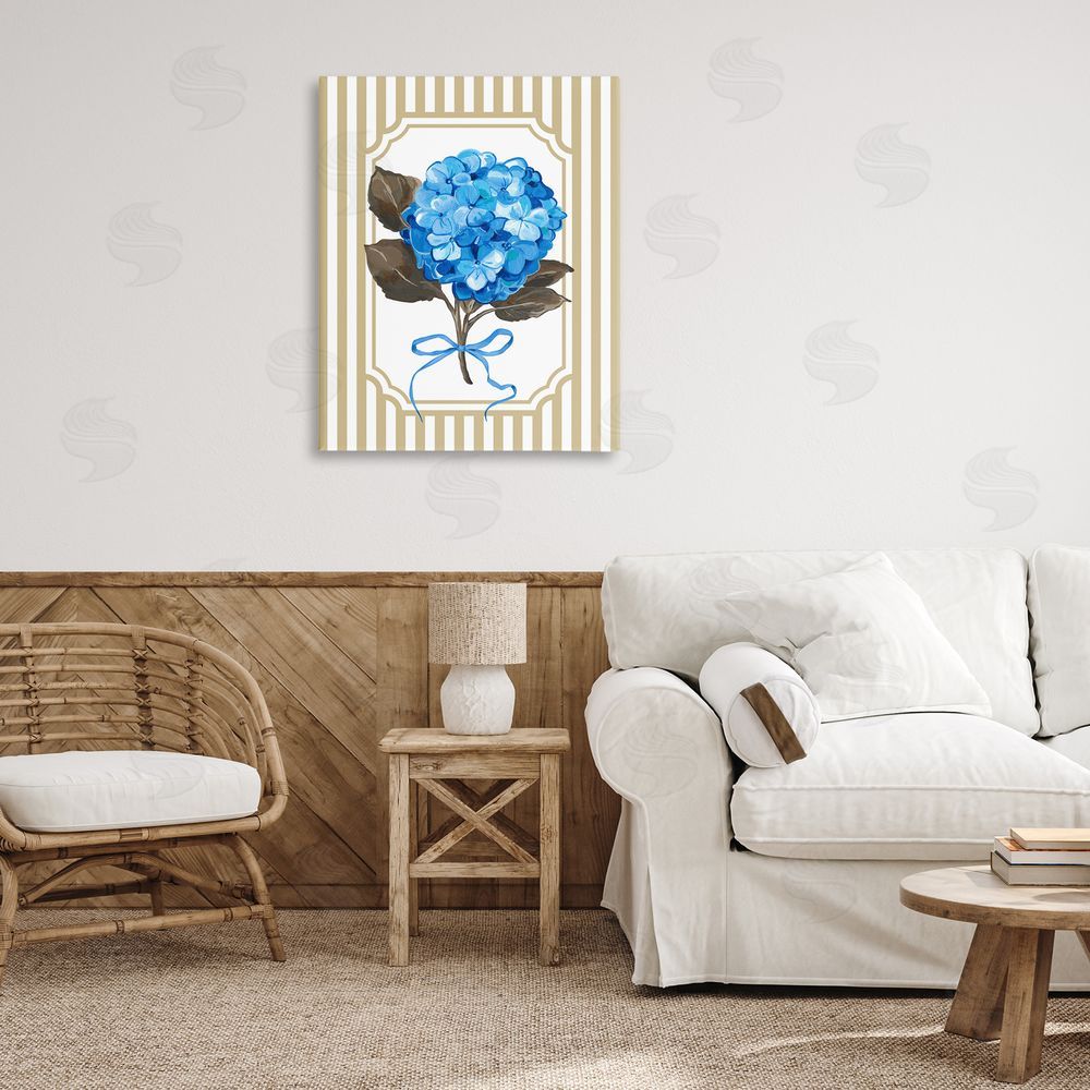 Adonna Ebrahimi Hydrangea Bundle with Bow Stretched Canvas Wall Art Print in Room