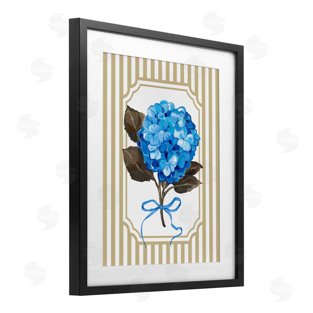 Adonna Ebrahimi Hydrangea Bundle with Bow Black Framed Print Under Glass Wall Art