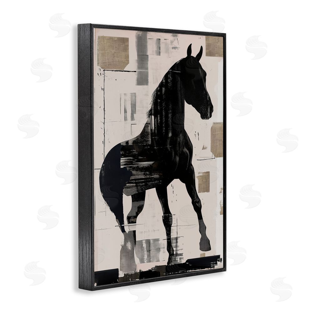 Annabelle Hall Equinity Horse Silhouette Black Framed Giclee Print Wall Art