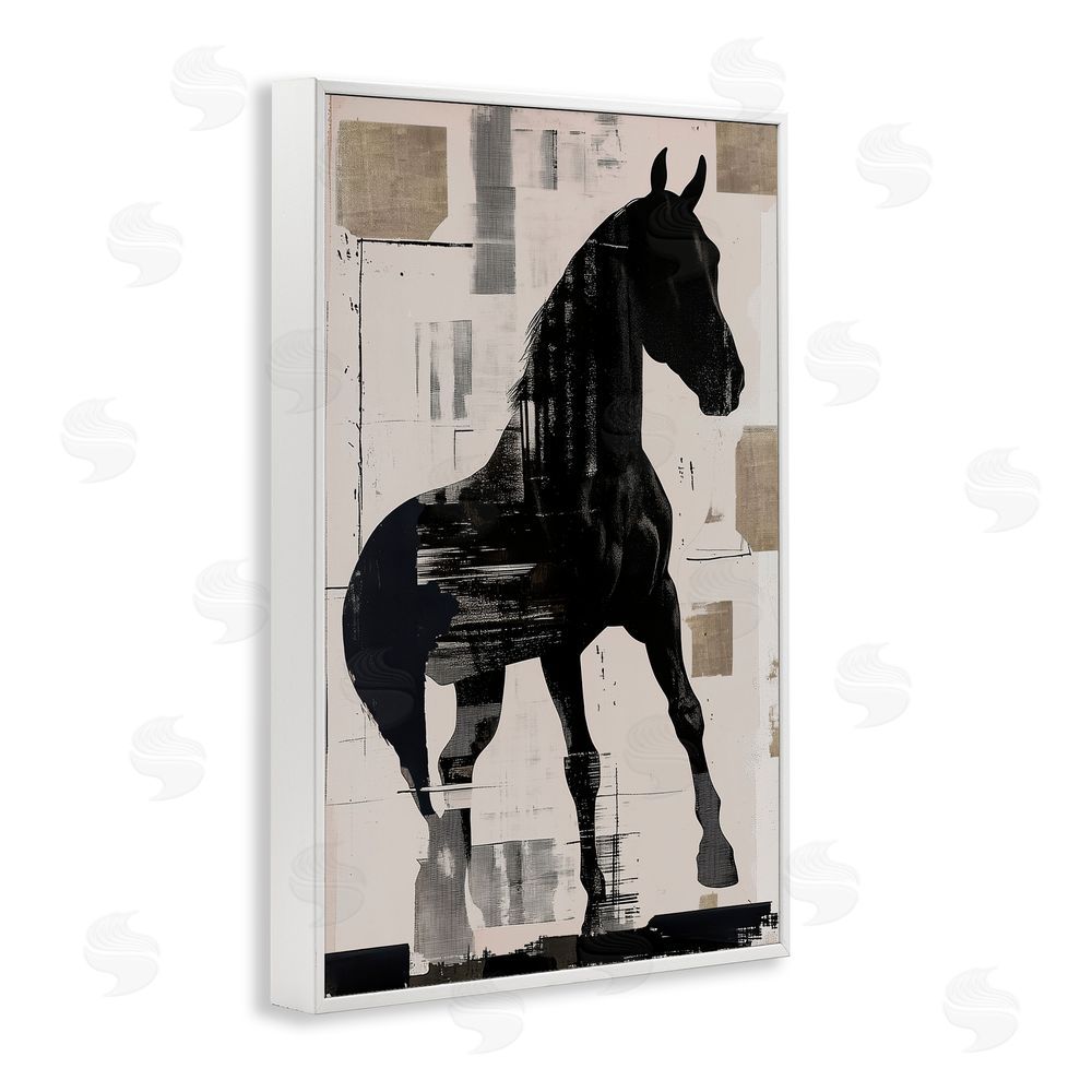 Annabelle Hall Equinity Horse Silhouette White Framed Giclee Print Wall Art