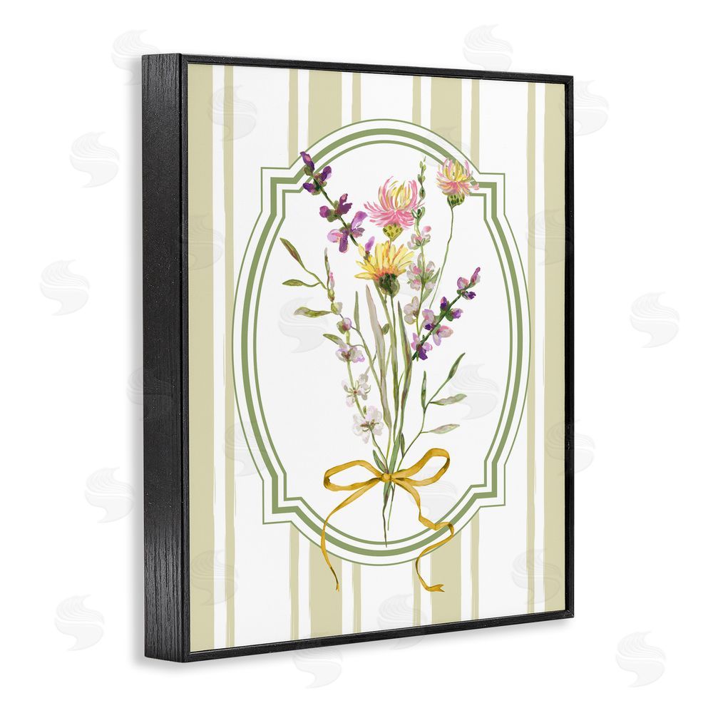 Adonna Ebrahimi Wildflowers Bouquet Classic Stripes Black Framed Giclee Print Wall Art