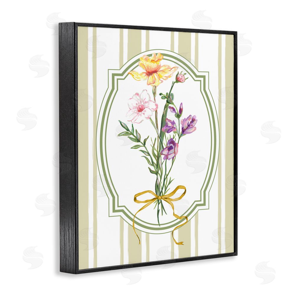 Adonna Ebrahimi Vintage Wildflowers with Ribbon Black Framed Giclee Print Wall Art