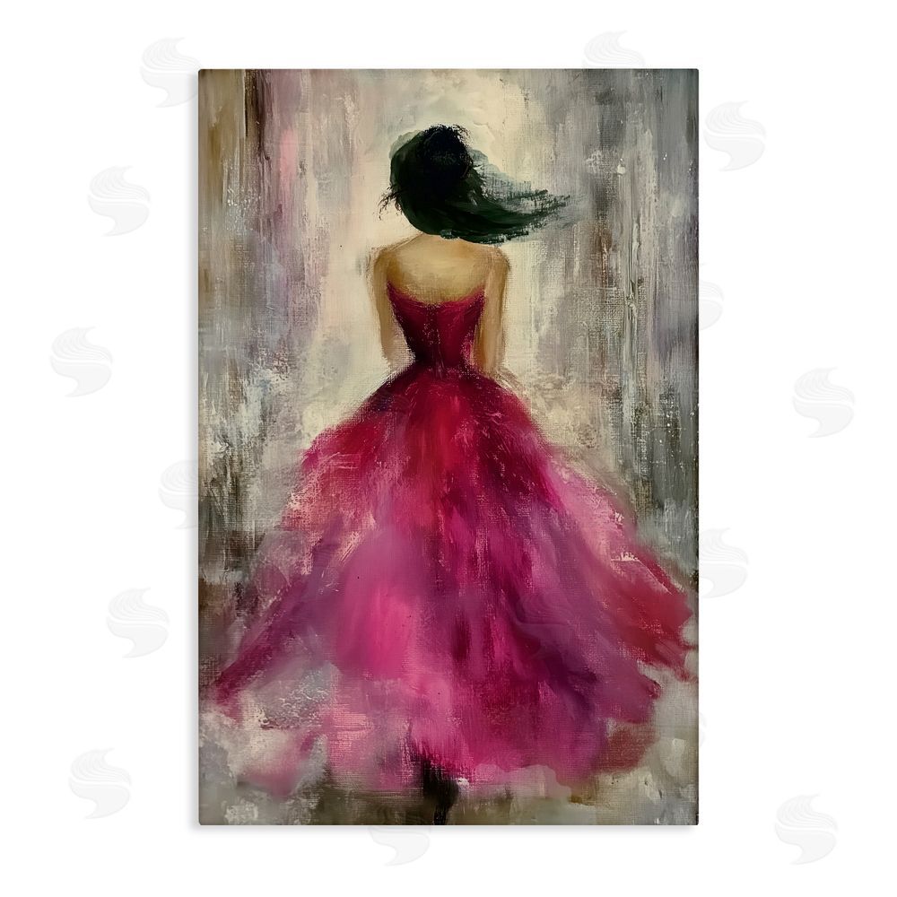 Annabelle Hall After Midnight Girl in Gown Stretched Canvas Wall Art Print