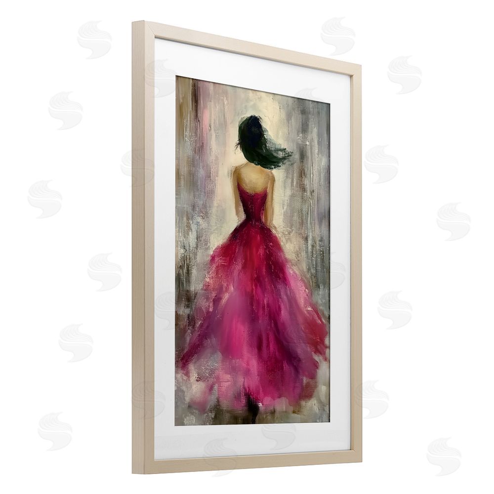 Annabelle Hall After Midnight Girl in Gown Brown Framed Print Under Glass Wall Art