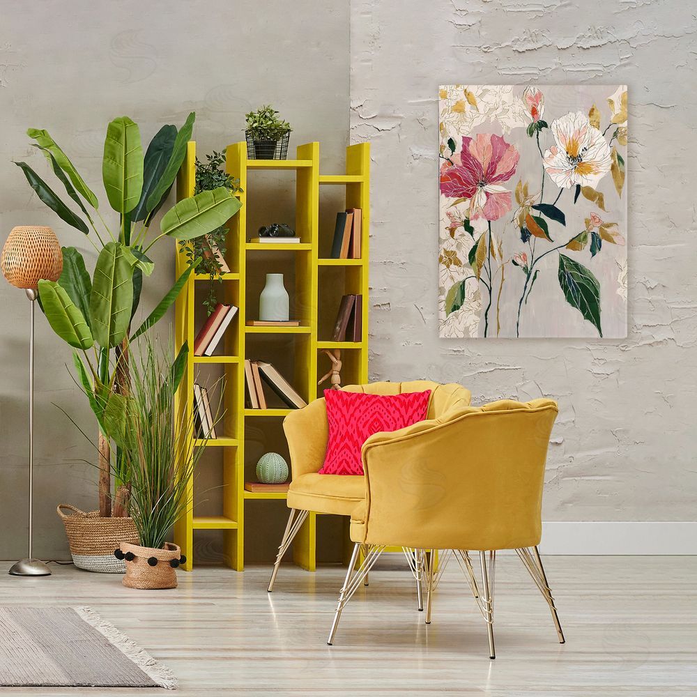 Annabelle Hall Playful Assumption Abstraction Stretched Canvas Wall Art Print in Room