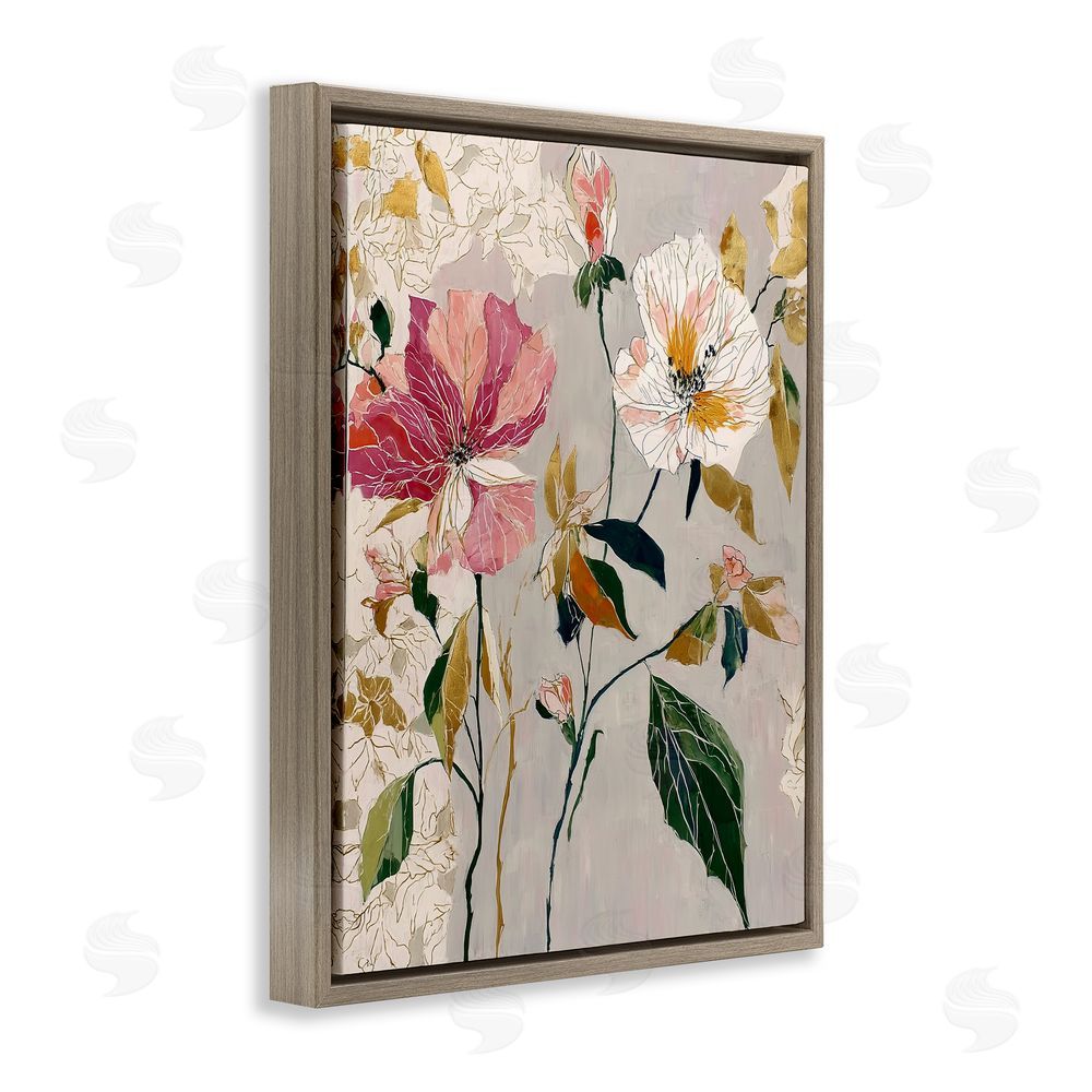 Annabelle Hall Playful Assumption Abstraction Brown Floating Frame Canvas Wall Art Print