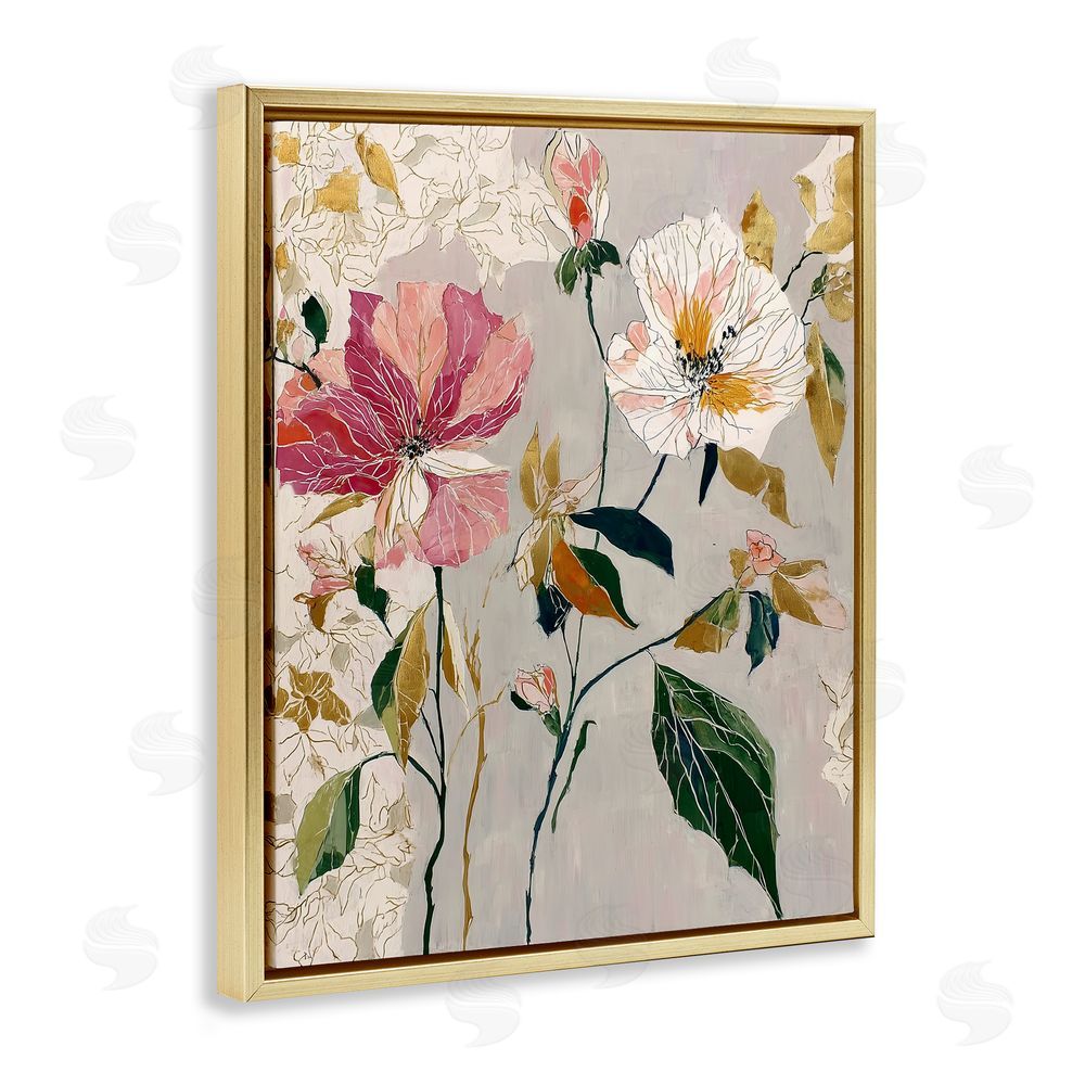 Annabelle Hall Playful Assumption Abstraction Gold Floating Frame Canvas Wall Art Print