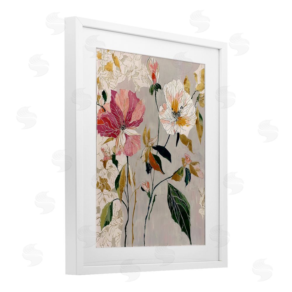 Annabelle Hall Playful Assumption Abstraction White Framed Print Under Glass Wall Art