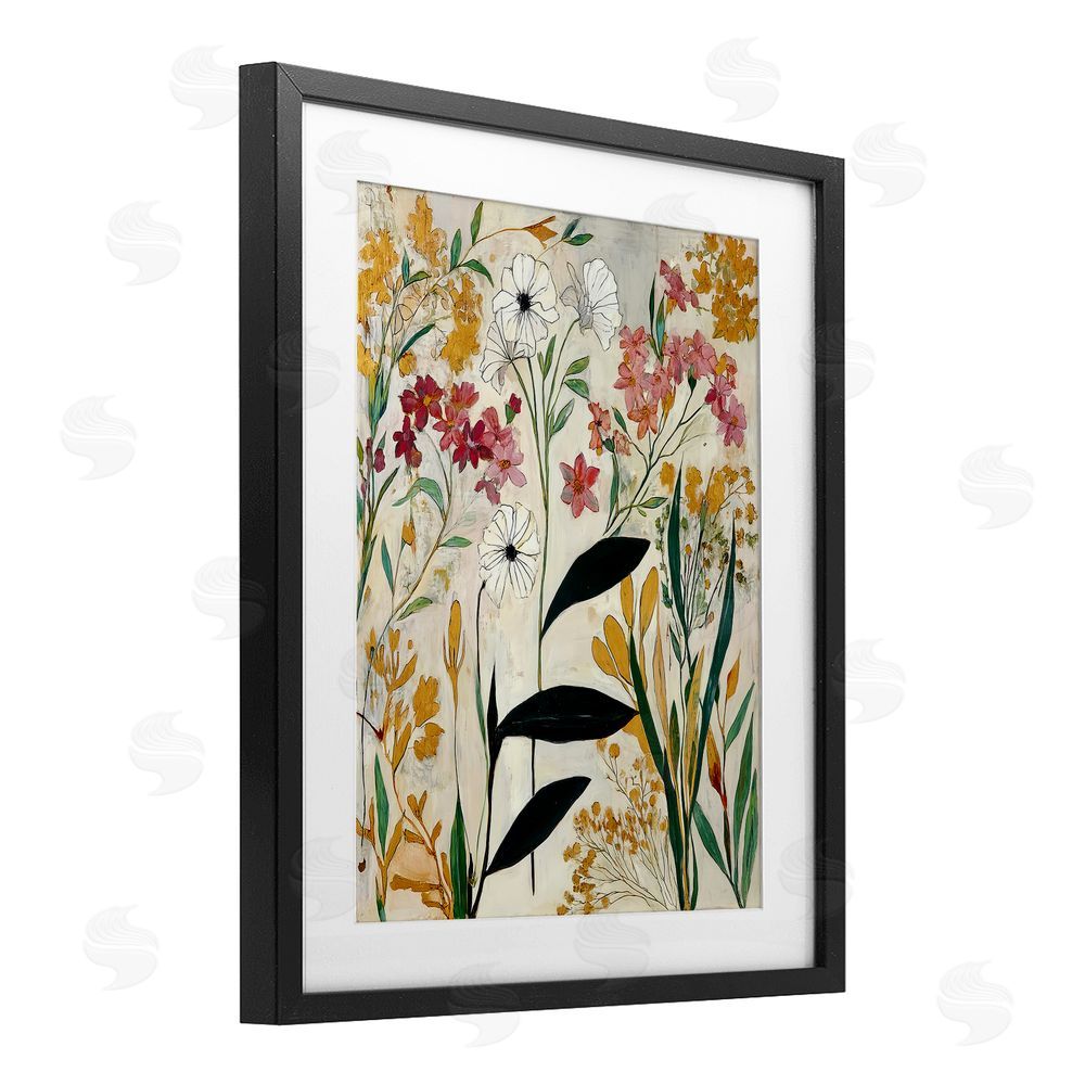 Annabelle Hall Vintage Playful Botanicals Black Framed Print Under Glass Wall Art