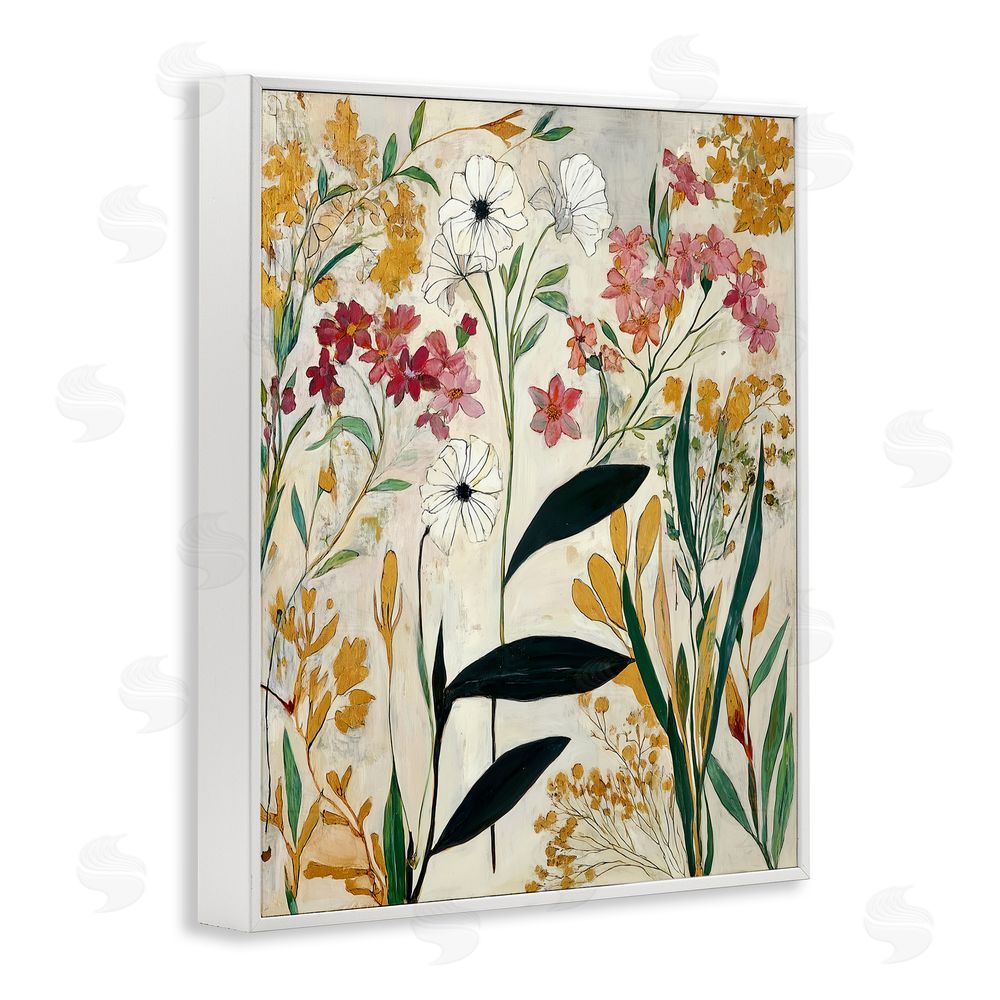 Annabelle Hall Vintage Playful Botanicals White Framed Giclee Print Wall Art