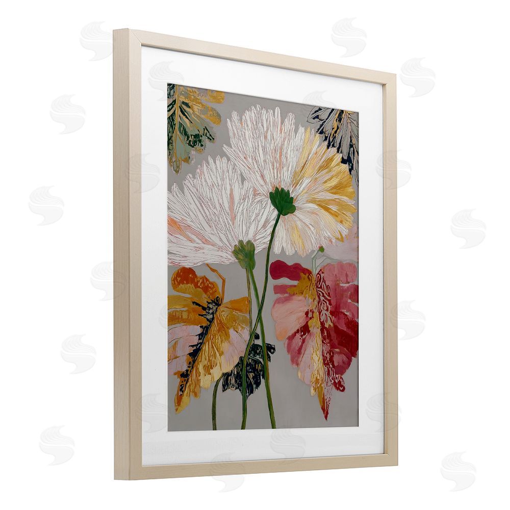 Annabelle Hall Playful Assumptions Flowers Brown Framed Print Under Glass Wall Art