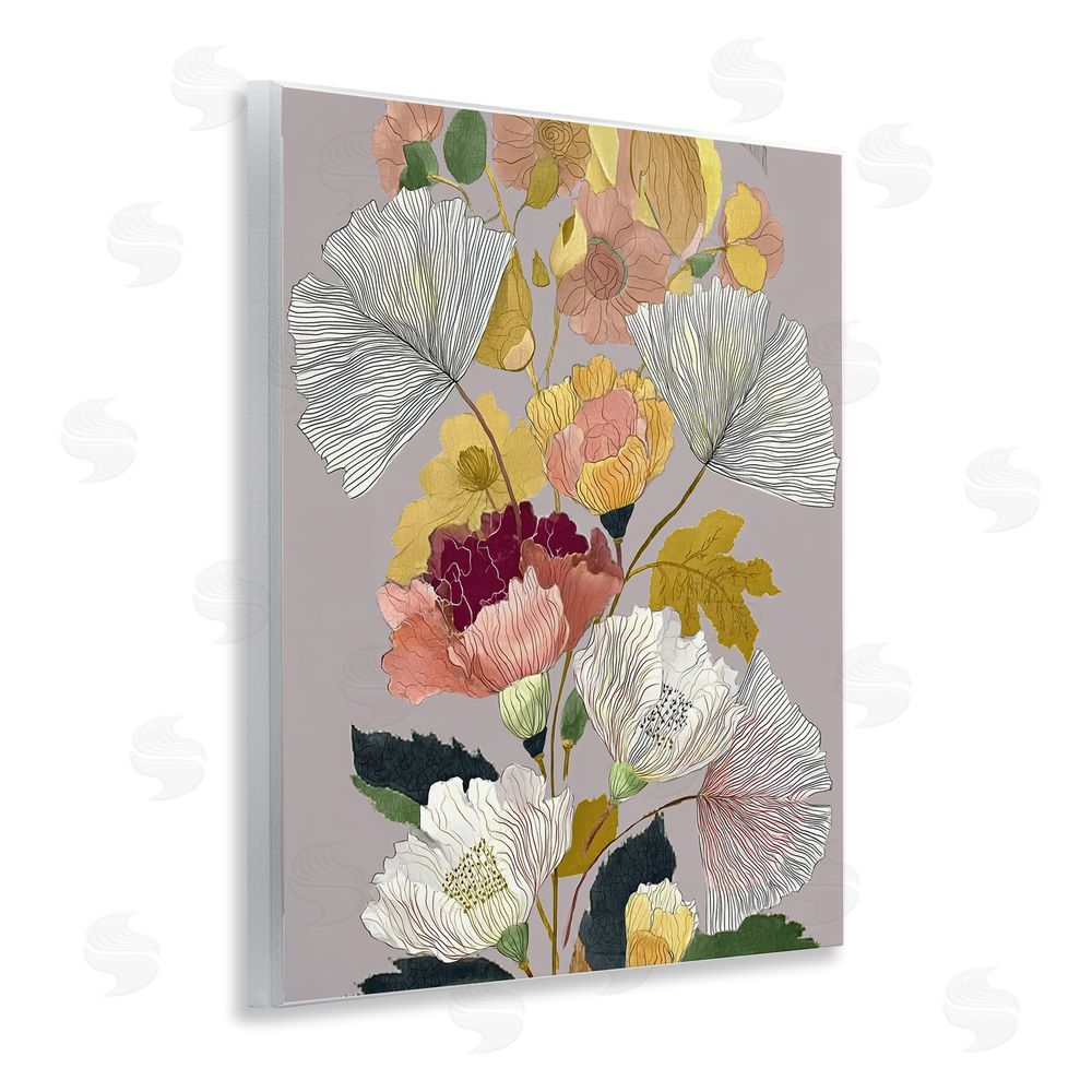 Annabelle Hall Detailed Foliage Leaves Wooden Wall Plaque Art Print