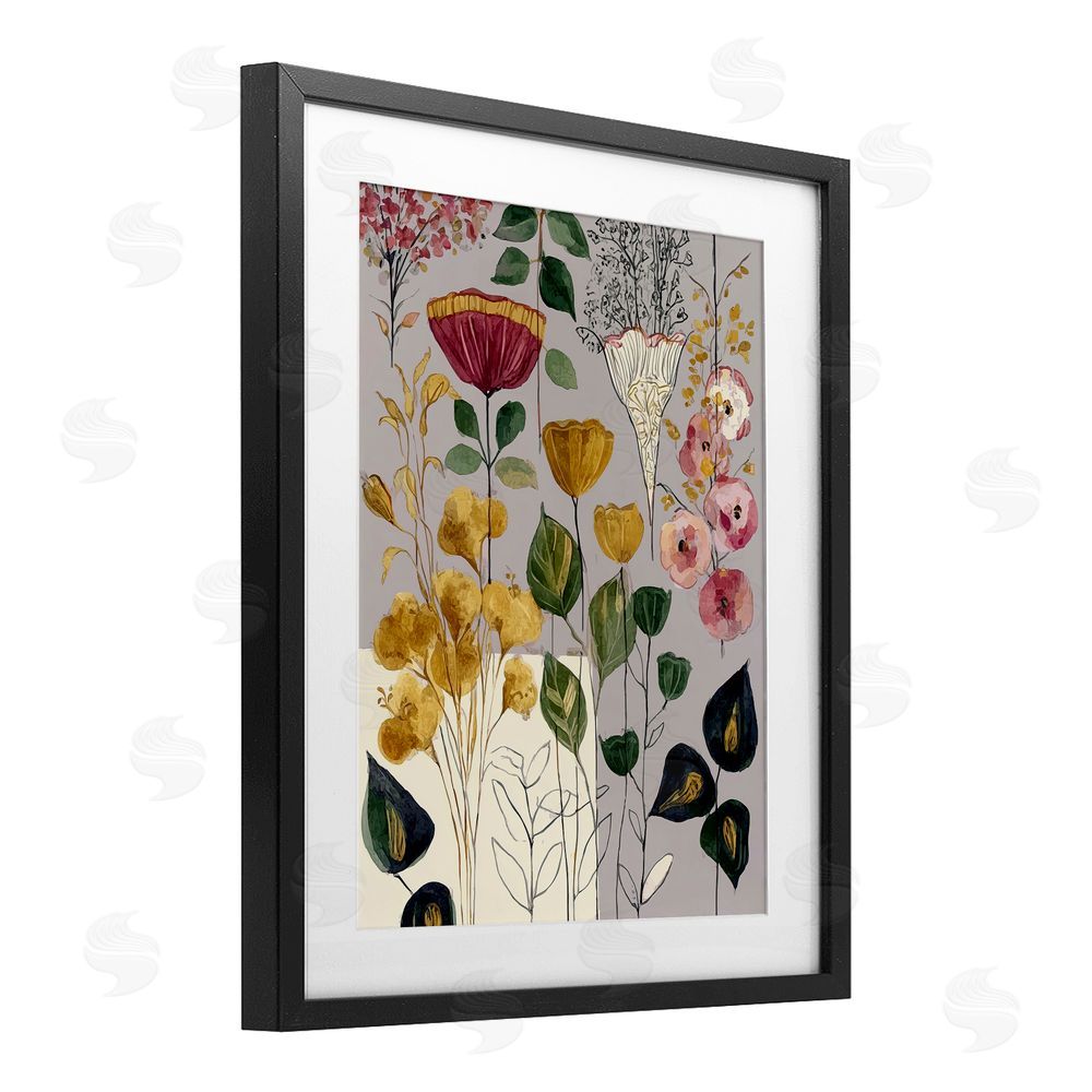 Annabelle Hall Playful Assumptions Foliage Black Framed Print Under Glass Wall Art