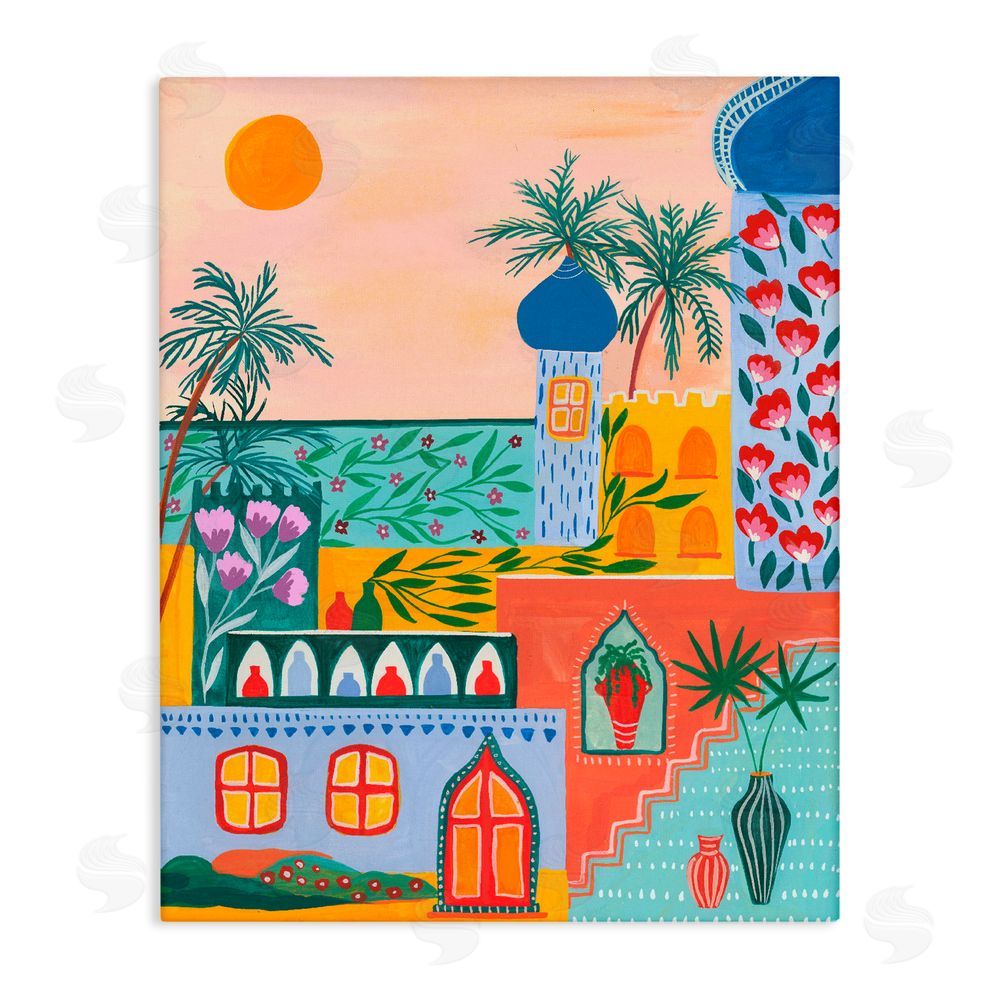 Nabeela Rumi Egyptian City Architecture Stretched Canvas Wall Art Print