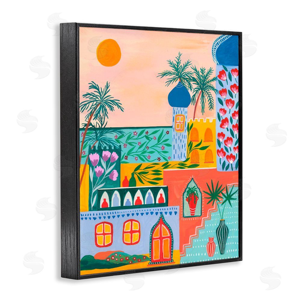 Nabeela Rumi Egyptian City Architecture Black Framed Giclee Print Wall Art