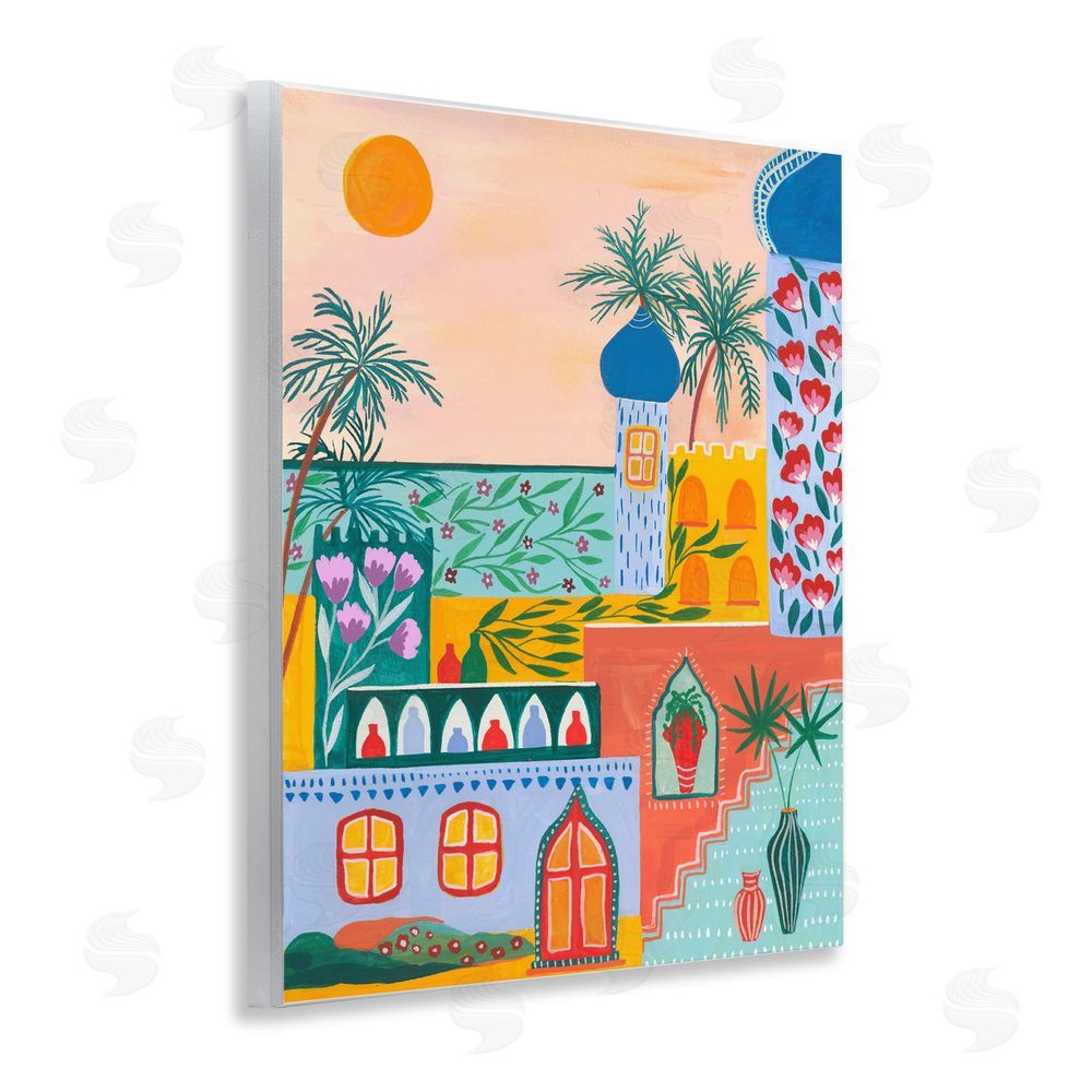 Nabeela Rumi Egyptian City Architecture Wooden Wall Plaque Art Print