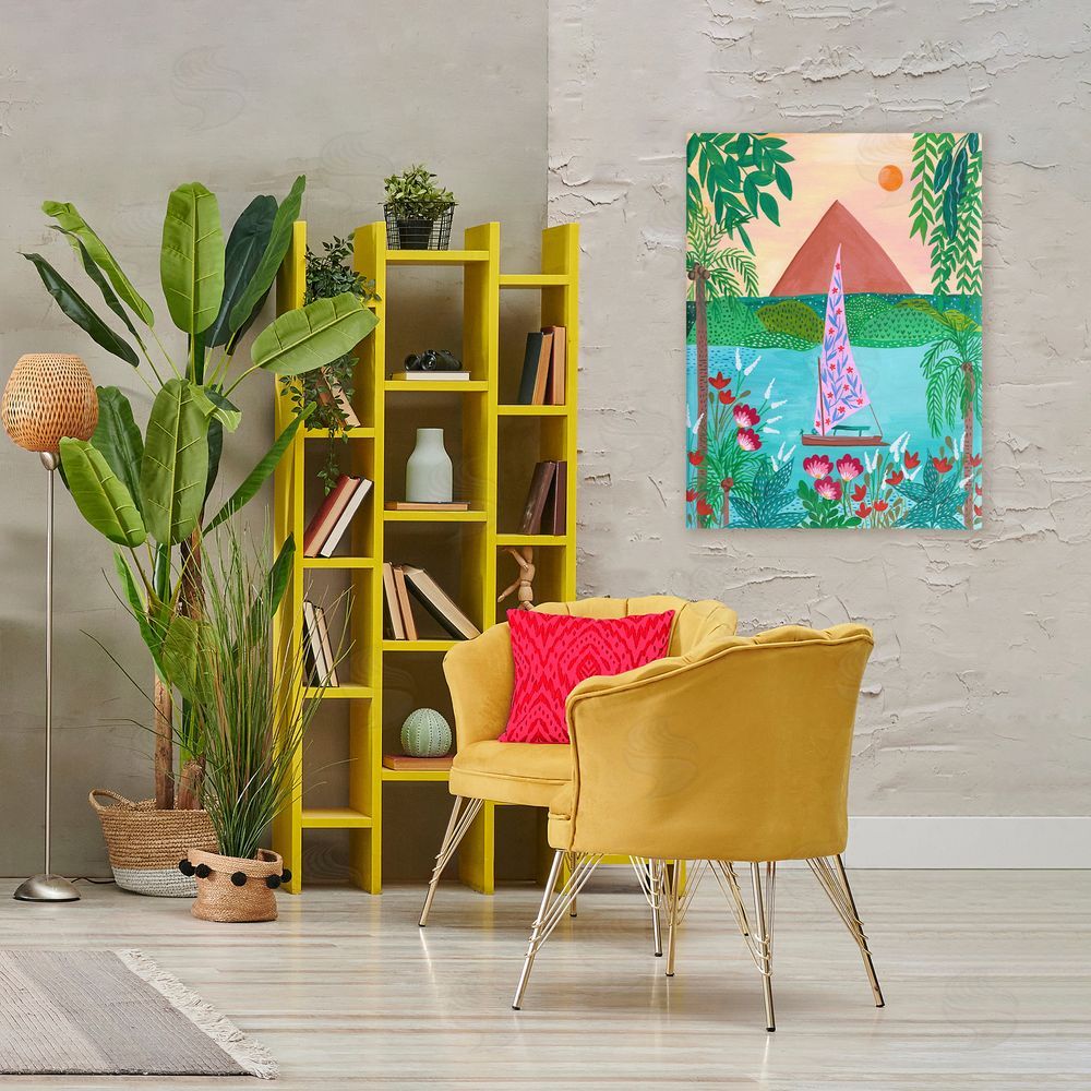 Nabeela Rumi Sailboat on Egypt Nile Stretched Canvas Wall Art Print in Room