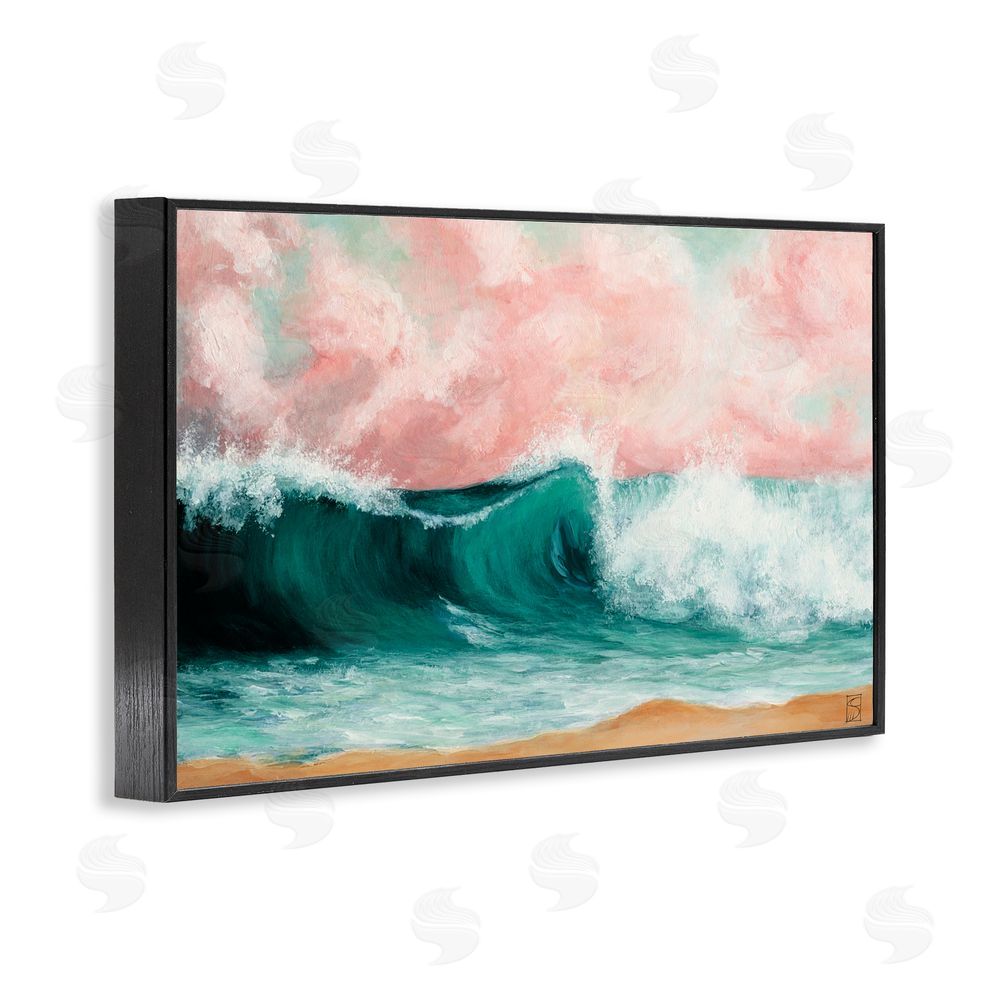 Sara Culpepper Crashing Seascape Waves Black Framed Giclee Print Wall Art