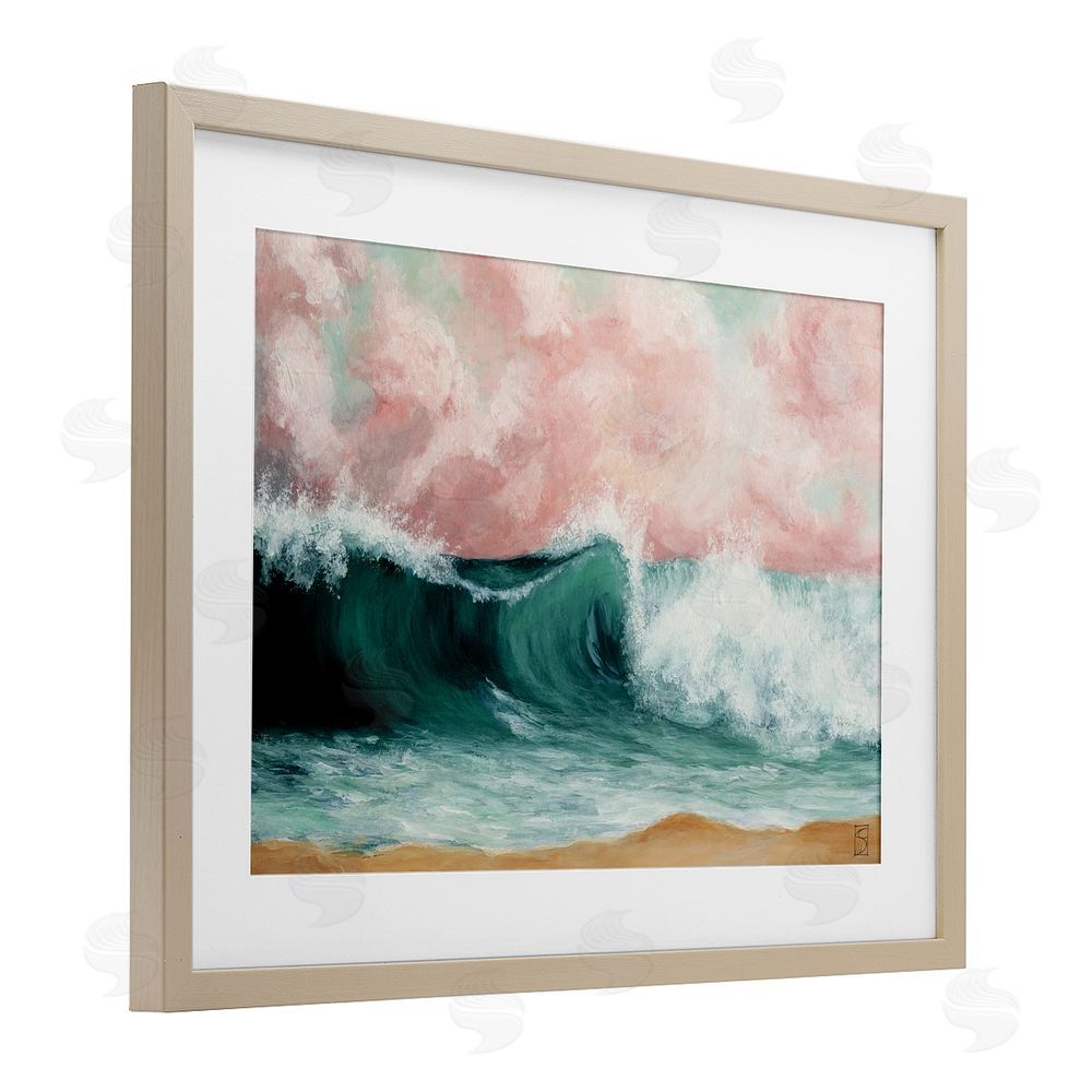 Sara Culpepper Crashing Seascape Waves Brown Framed Print Under Glass Wall Art