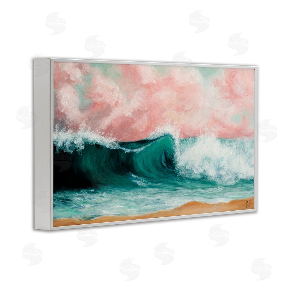 Sara Culpepper Crashing Seascape Waves White Framed Giclee Print Wall Art