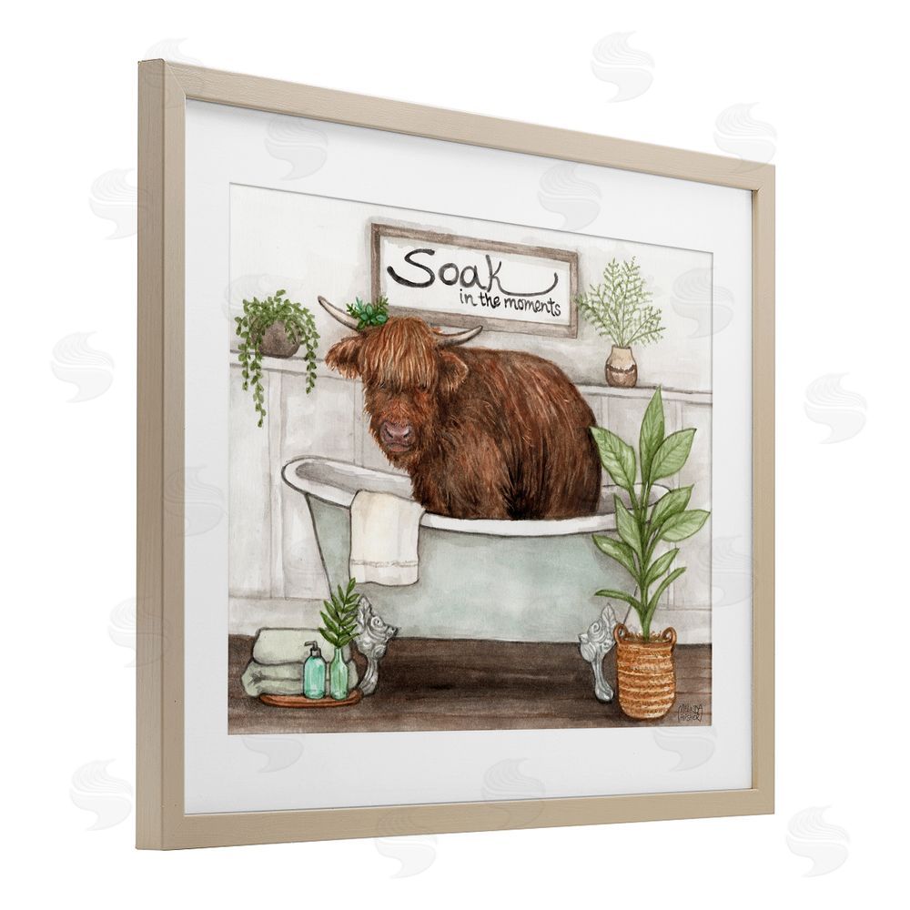 Melinda Hipsher Soak In Moments Cattle Brown Framed Print Under Glass Wall Art