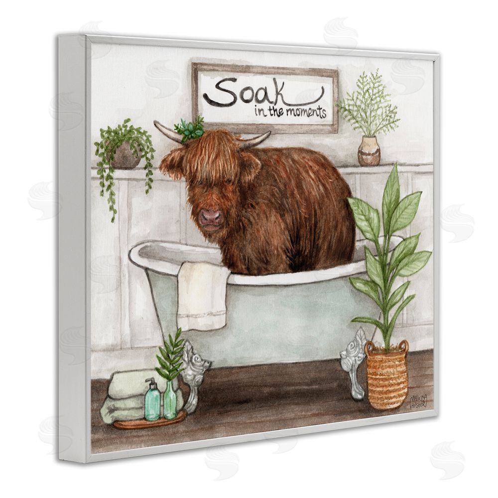 Melinda Hipsher Soak In Moments Cattle White Framed Giclee Print Wall Art