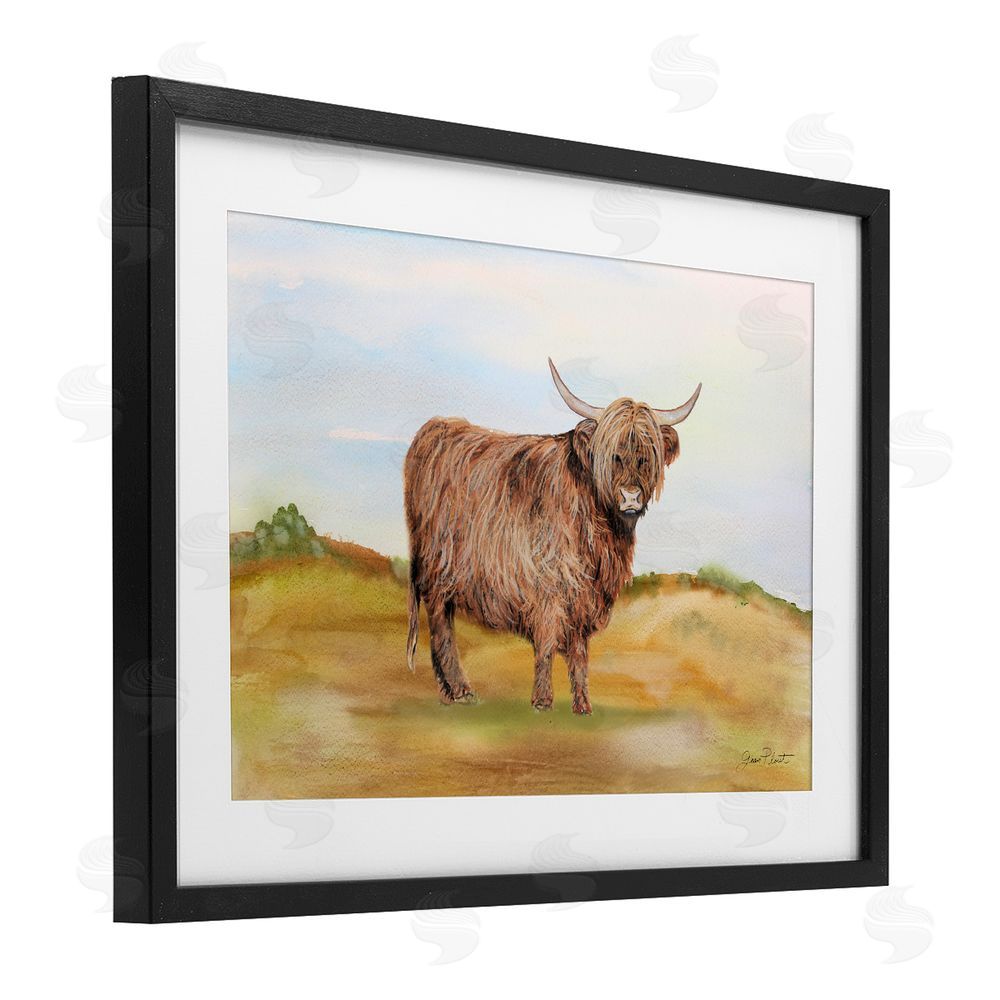 Jean Plout Farm Animal In Pasture Black Framed Print Under Glass Wall Art