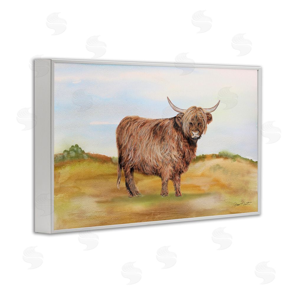Jean Plout Farm Animal In Pasture White Framed Giclee Print Wall Art