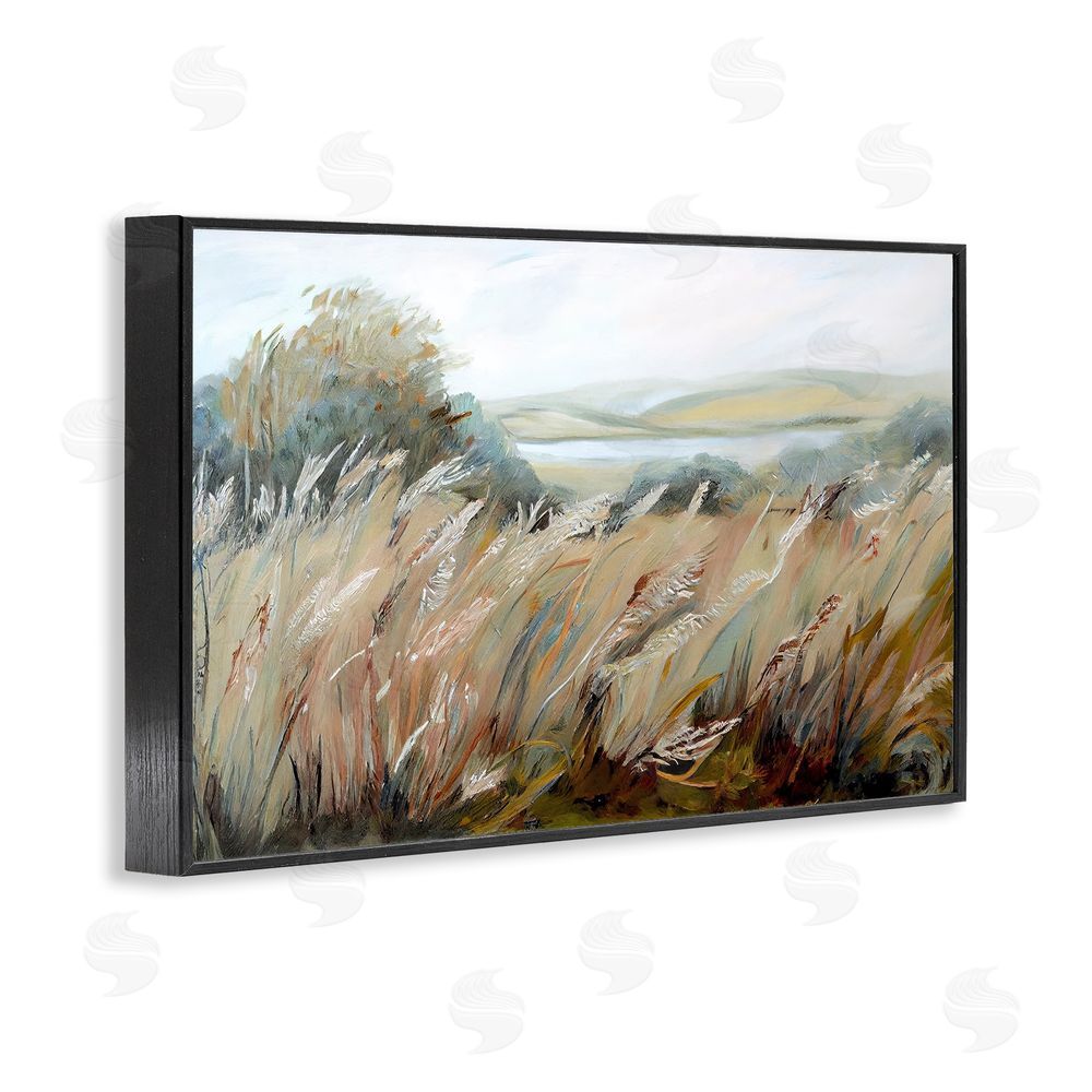 Sasha Windy Meadow Distortion Black Framed Giclee Print Wall Art