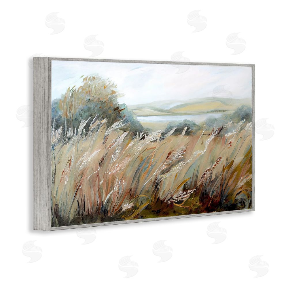 Sasha Windy Meadow Distortion Gray Framed Giclee Print Wall Art