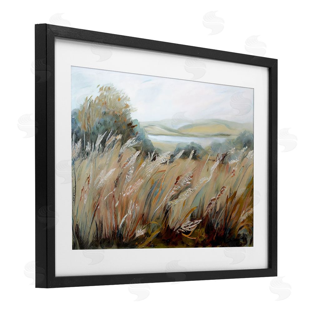 Sasha Windy Meadow Distortion Black Framed Print Under Glass Wall Art