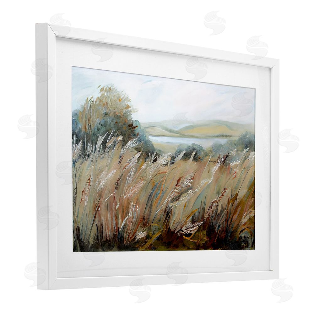 Sasha Windy Meadow Distortion White Framed Print Under Glass Wall Art