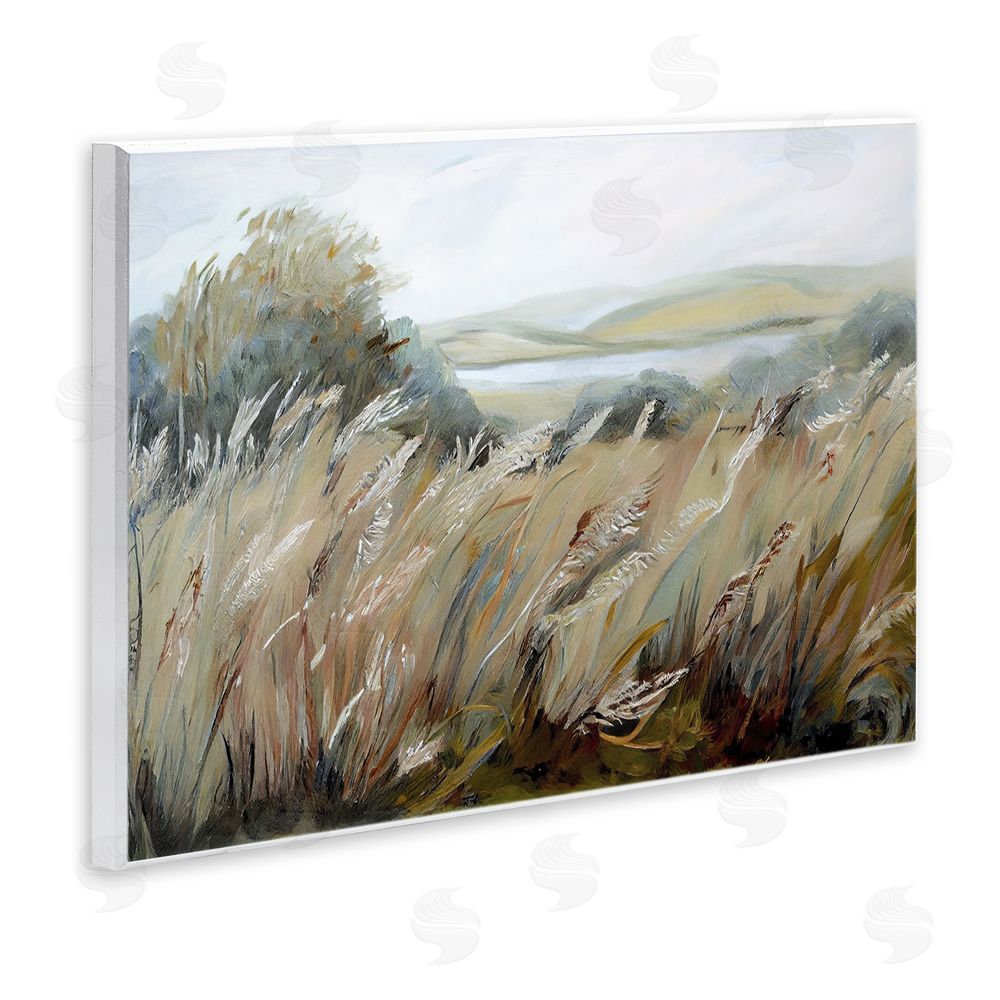 Sasha Windy Meadow Distortion Wooden Wall Plaque Art Print