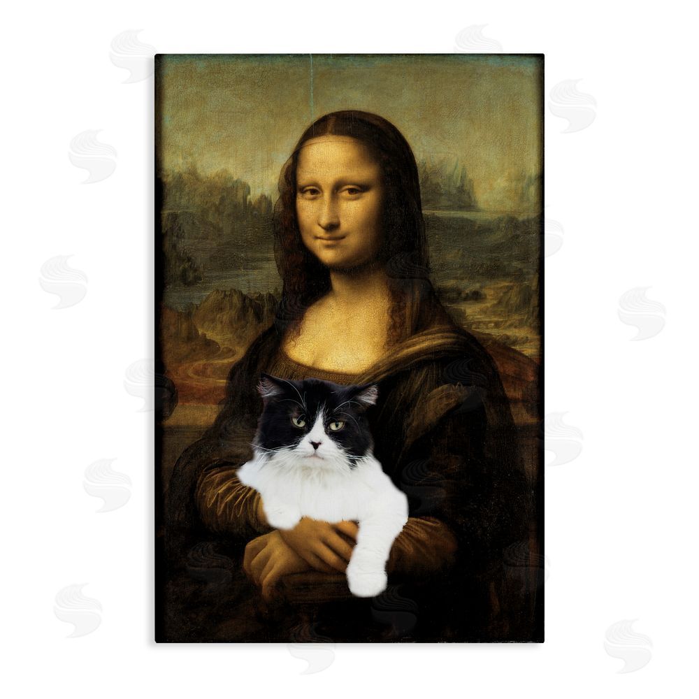 Masters Redux Mona Lisa Cat Lady Stretched Canvas Wall Art Print
