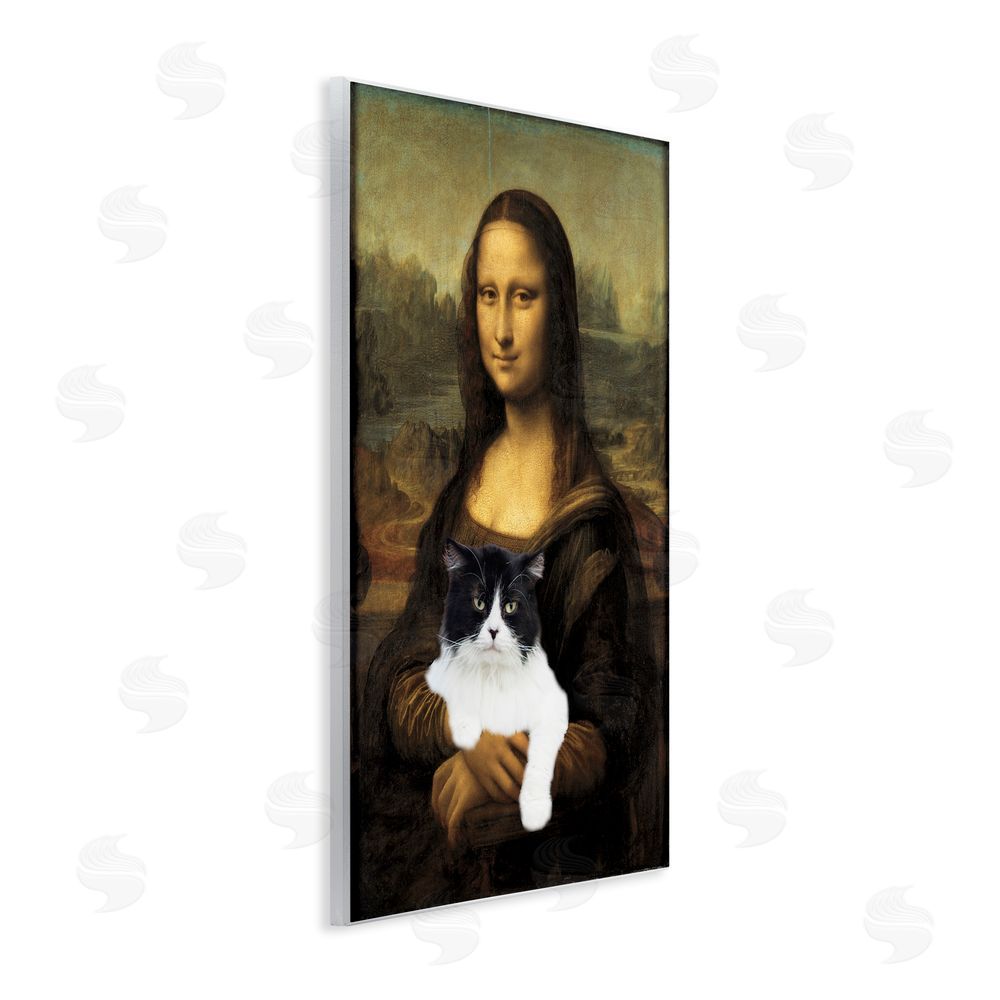 Masters Redux Mona Lisa Cat Lady Wooden Wall Plaque Art Print