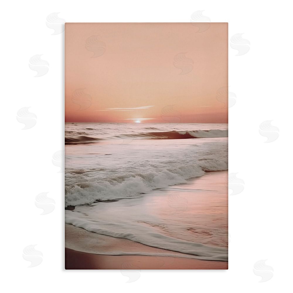 Decent Exposures Apricot Beach View Stretched Canvas Wall Art Print