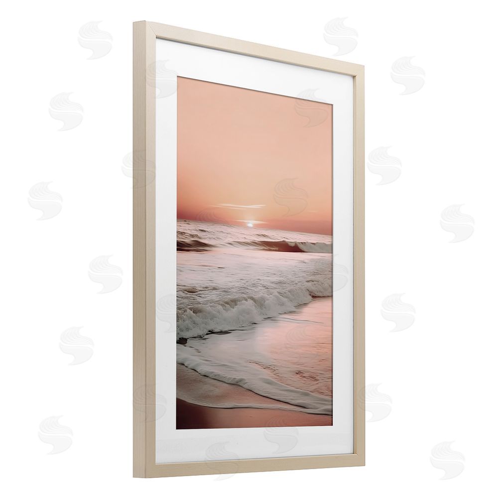 Decent Exposures Apricot Beach View Brown Framed Print Under Glass Wall Art