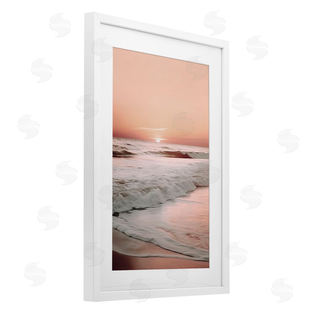 Decent Exposures Apricot Beach View White Framed Print Under Glass Wall Art