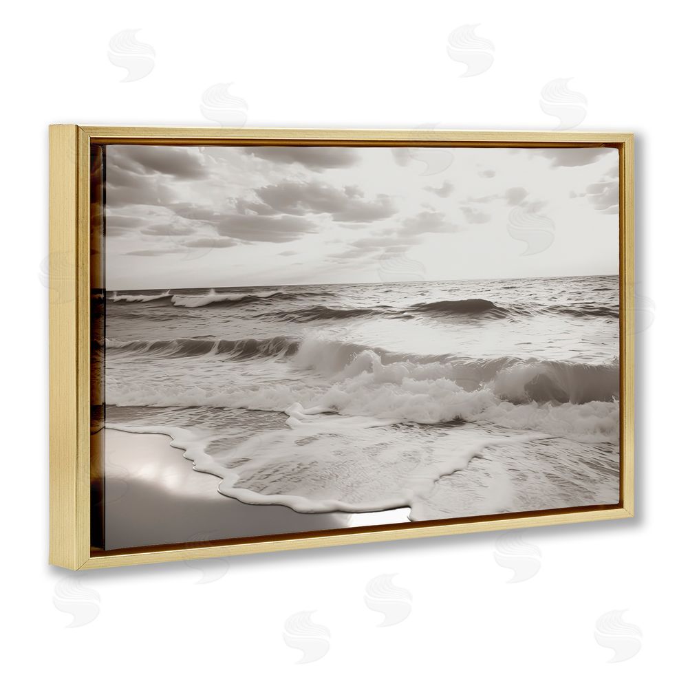 Decent Exposures Beach View Reverie Gold Floating Frame Canvas Wall Art Print