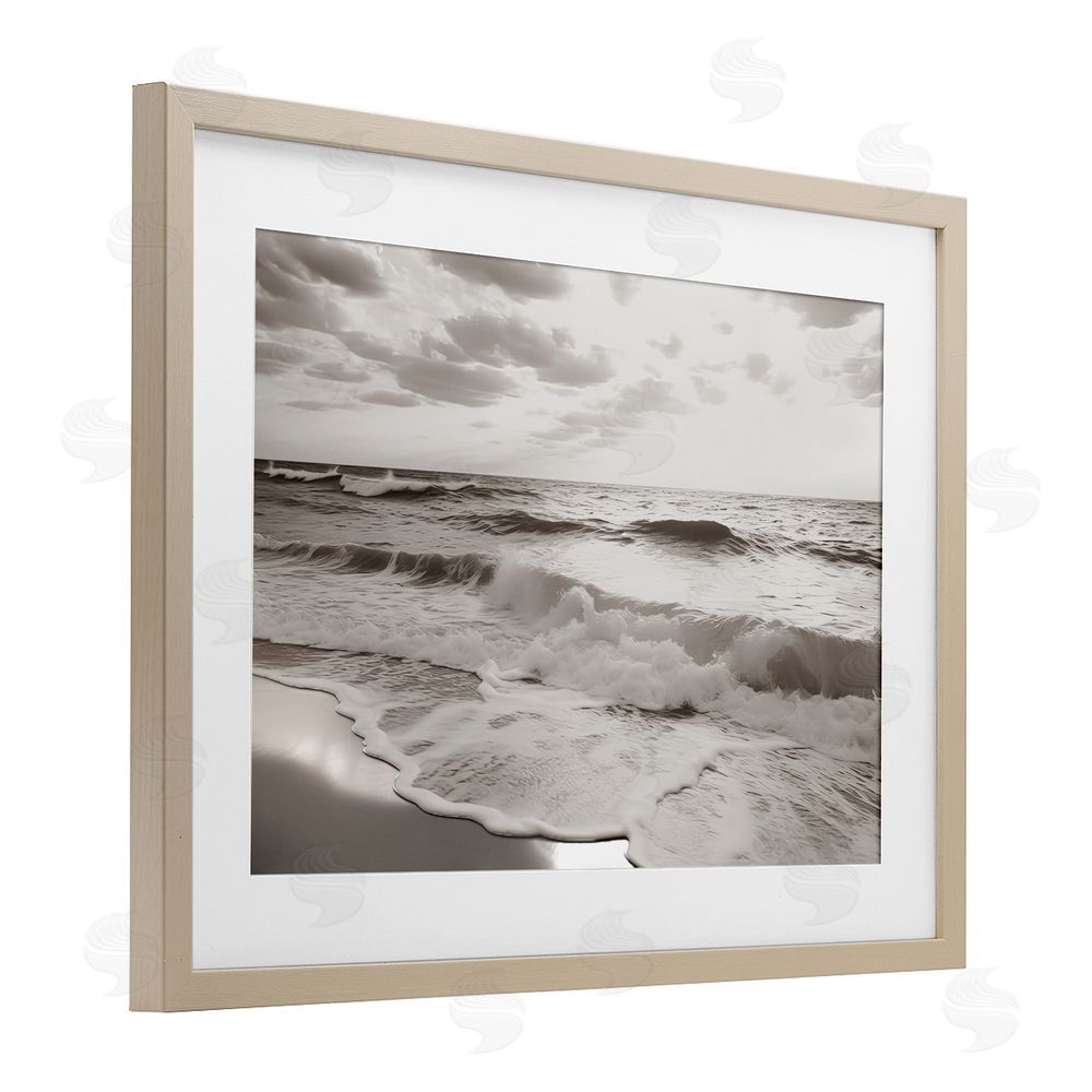 Decent Exposures Beach View Reverie Brown Framed Print Under Glass Wall Art